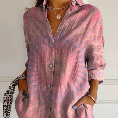 Women's Loose-Fit Lapel Shirt – Casual Button-Front Top