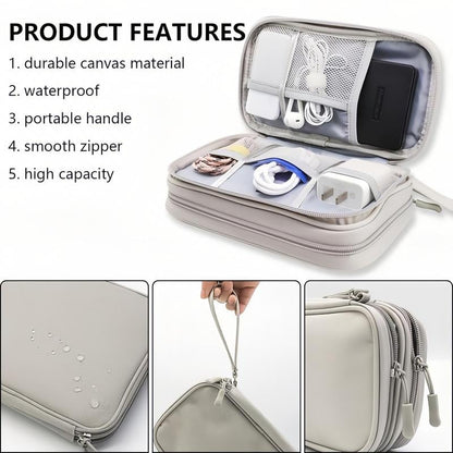 üî•Travel Cable Organizer Pouch, Double Layers All-in-One Storage Bag for Cord