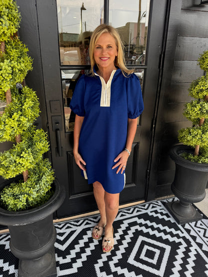 Mary Square Andie Dress Navy