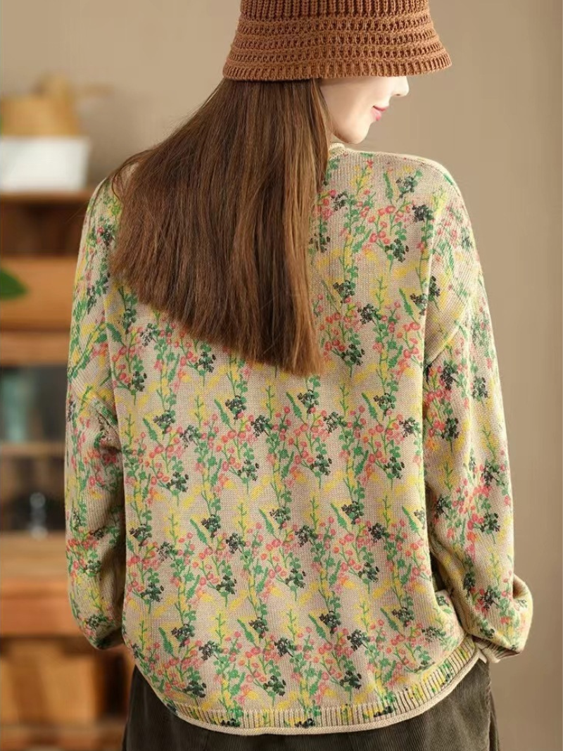 Women's Modern & Stylish Crew Neck Hooded Loose Printed Sweater