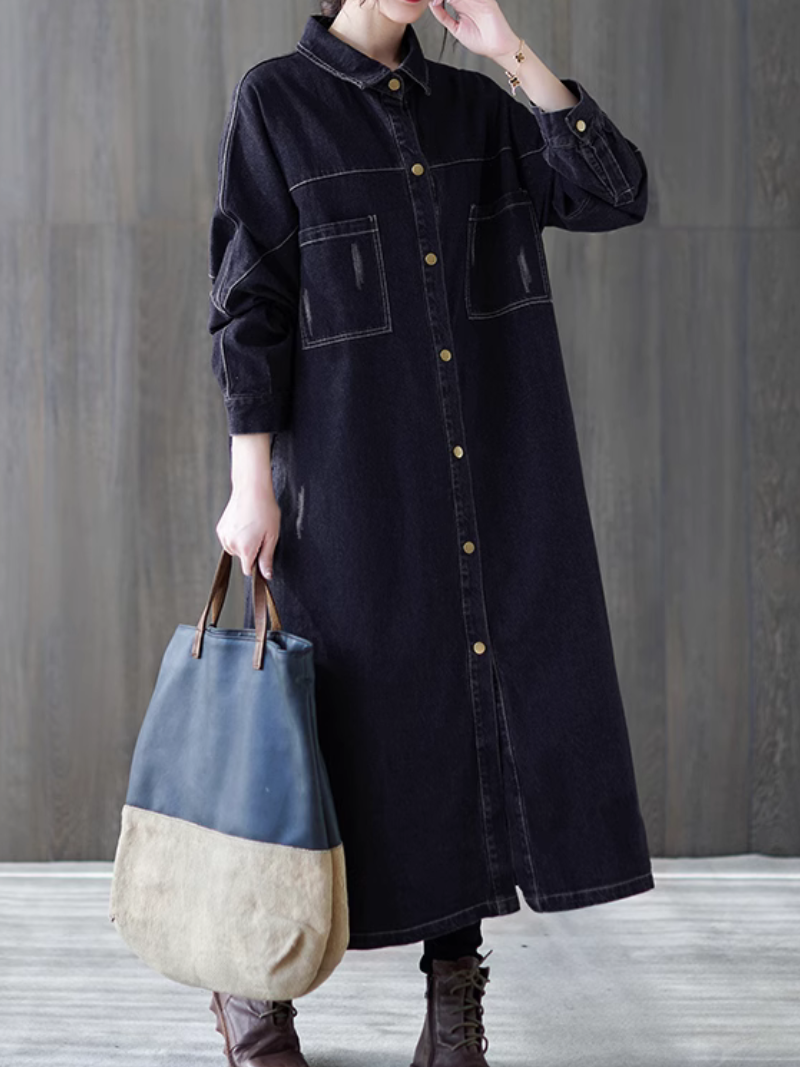 Women's Winter Trendy & Beautiful Polo Collar Denim Jacket
