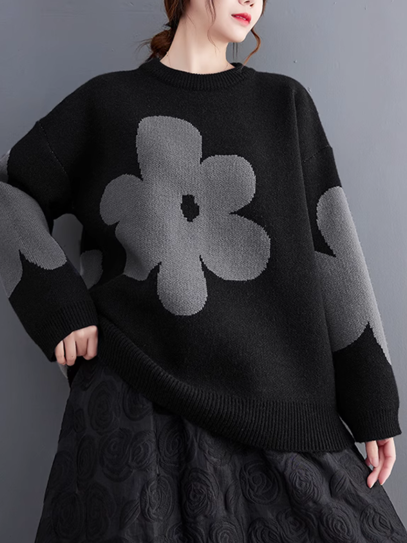 Cozy Women's Floral Sweater - Chic & Trendy | Eva Trends