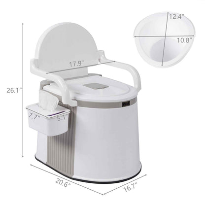 Portable Camping Toilet – 5-Gallon Bucket with Anti-Slip Strip, Handrails, Tissue Holder & Inner Barrel