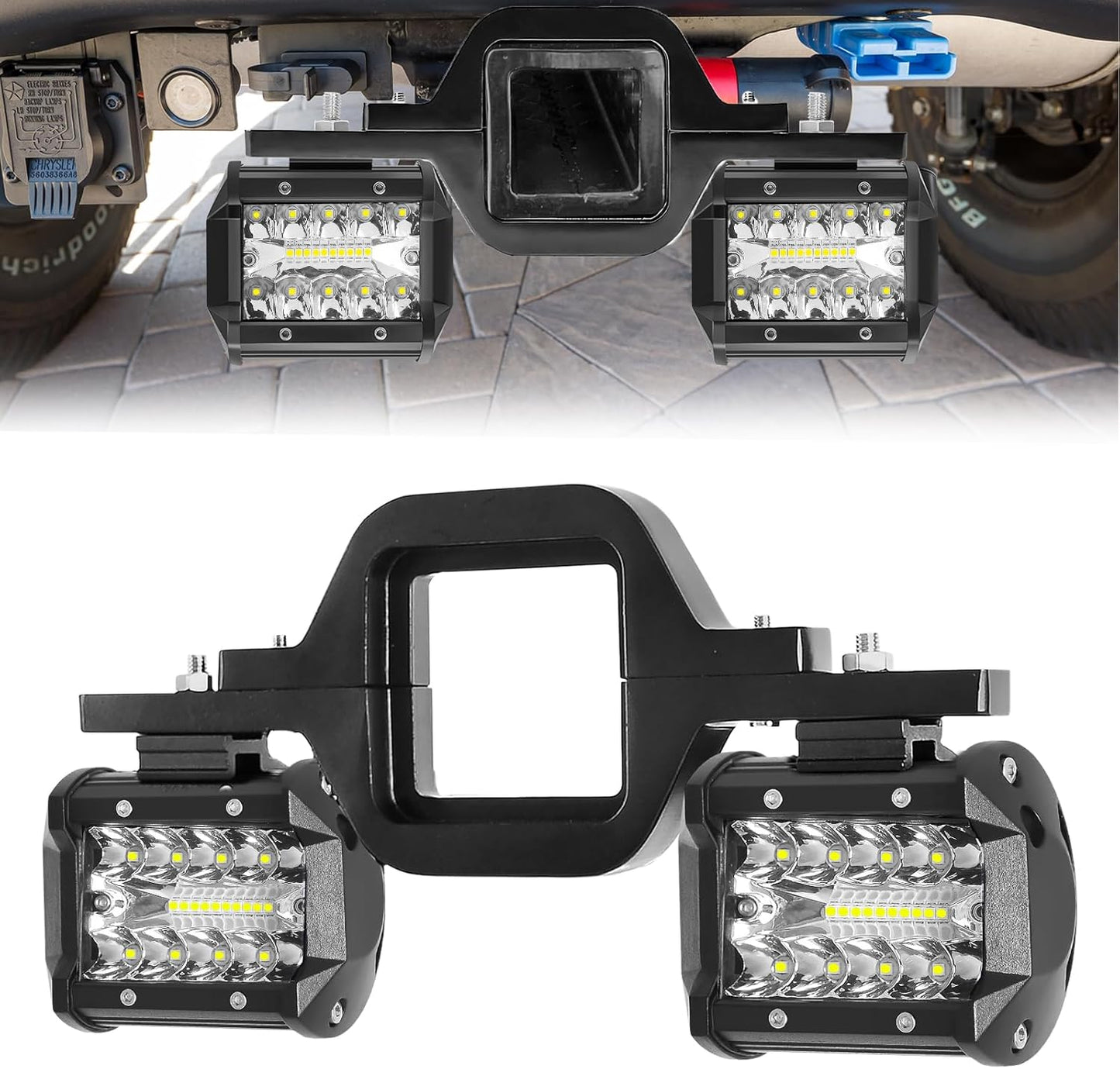 Dailyardtool¬Æ 2pcs 4 Inch LED Pods with Tow Hitch Mounting Brackets