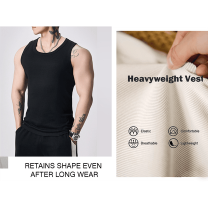 üî•Men's  Wide Strap Ribbed Tank Top