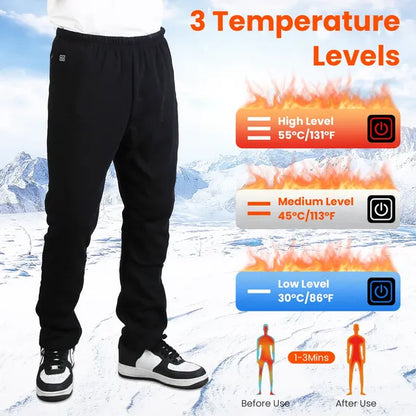 USB Heated Pants – 12 Heating Zones, 3 Heat Levels, Unisex, M–3XL