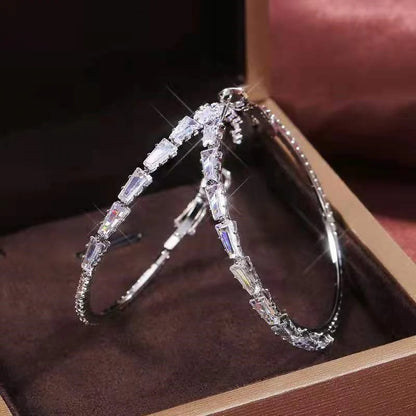üíé ‚ú® Women's Sparkling CZ Hoop Earrings ‚Äì Micro-Paved, Lightweight Copper & Bold Design ‚Äì Elegant, Versatile & Perfect Gift üí´