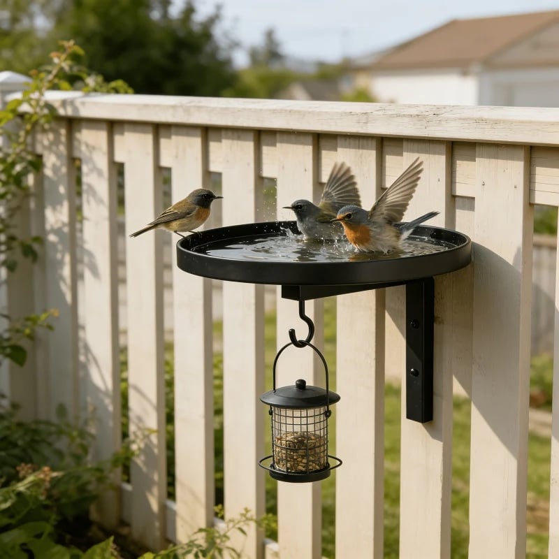 üì¢üì¢40% OFF !!!‚è∞Wall-Mounted Metal Bird Bath ‚Äì Antique Bronze Finish üê¶üõÅüß±üè°