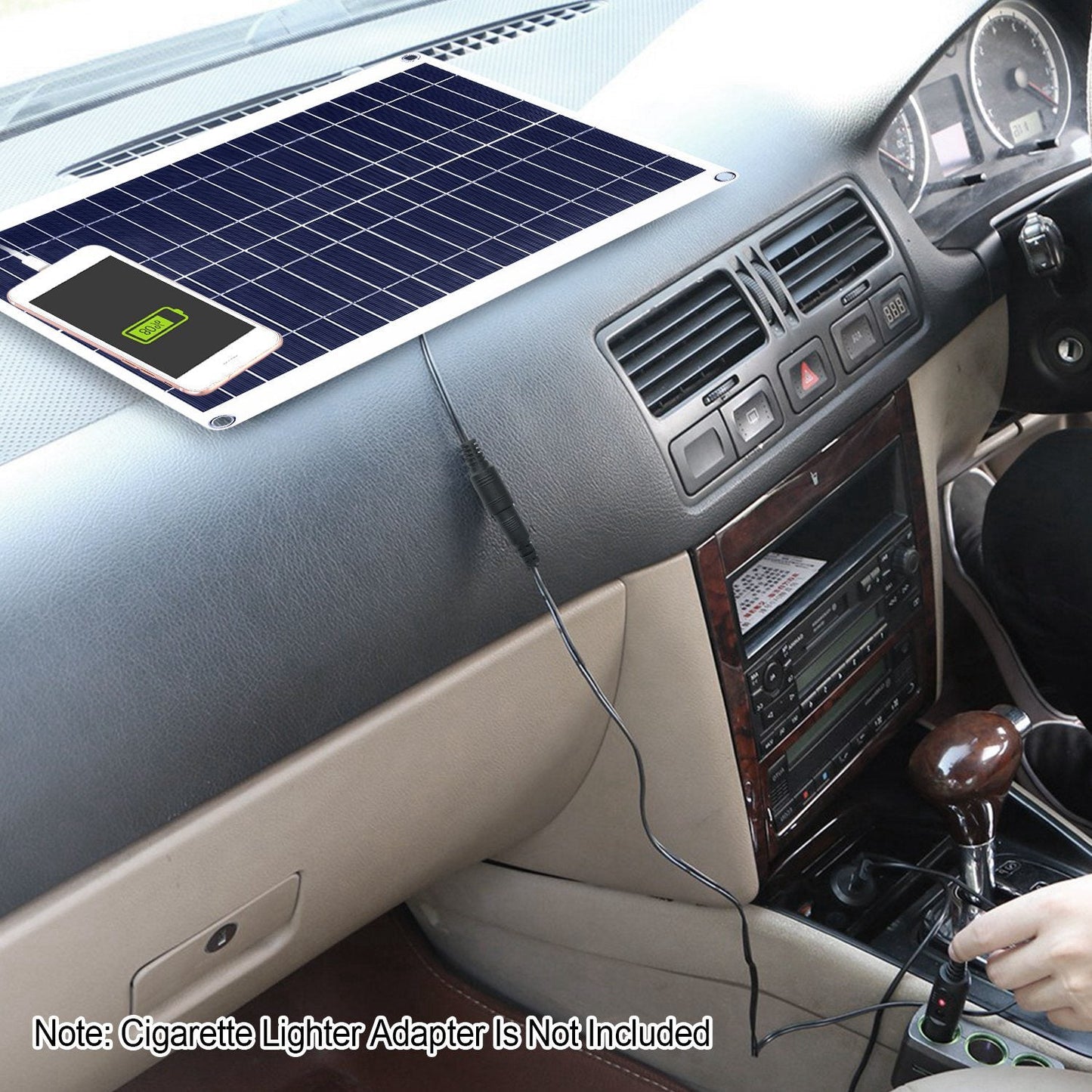 25W Flexible Solar Panel Charger – IP68 Waterproof, 12V with Dual USB Ports for RV, Car, Boat & Camping
