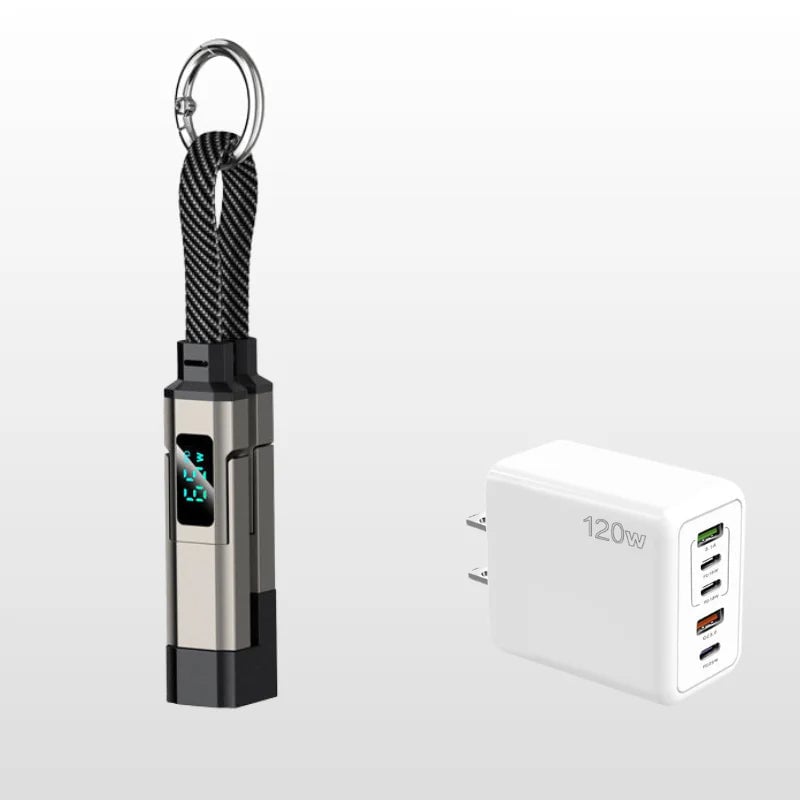 üî•Limited Time SALE 40% OFFüî•4-in-1 Digital Display Keychain Charging Cable