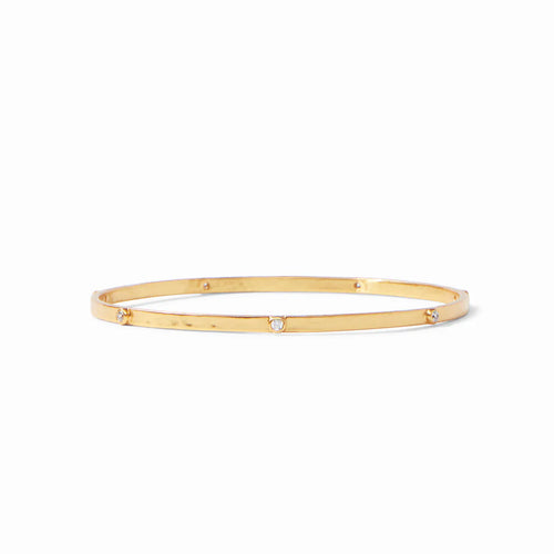 Crescent Stone Bangle - Gold - Cubic Zirconia - M