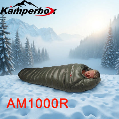 Winter Down Sleeping Bag – 1000g Grey Down Fill, Left Zip (Connectable to Double)