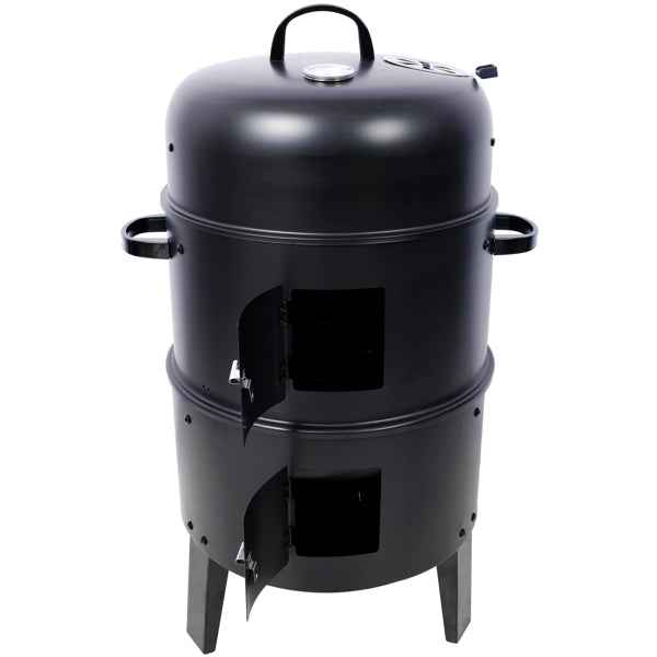3-in-1 Vertical Charcoal Smoker | Portable Grill & Fire Pit for Camping & Backyard