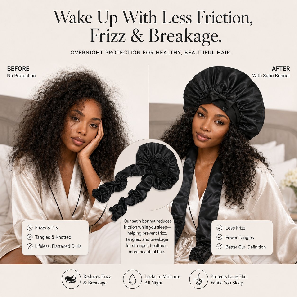 BUY 1 GET 1 FREEüî• Silk Bonnet for Long Curly Hair