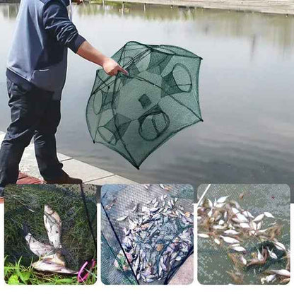 Foldable Fishing Bait Trap Net – 6-Sided, 360° Entry for Fish, Shrimp & Crab