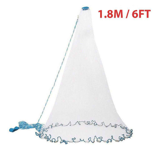 Fishing Cast Net – Strong Nylon Mesh, Easy Throw, 6FT Radius