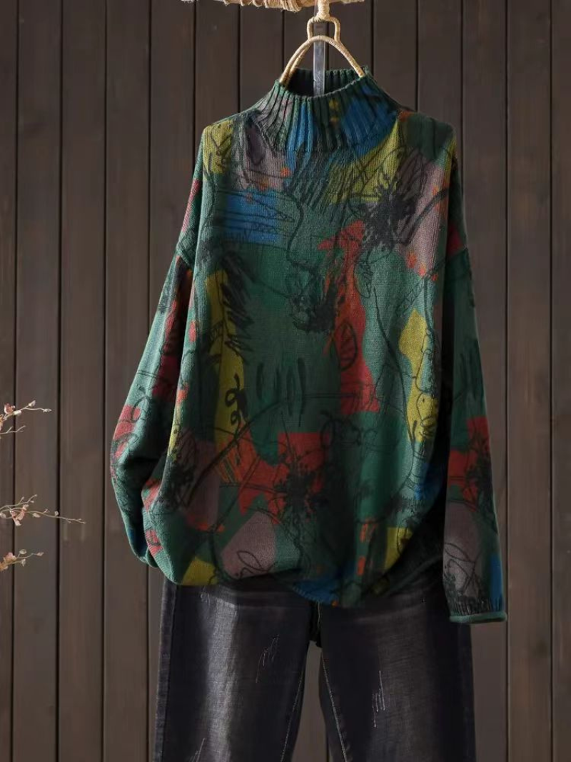 Women's Trendy and Stylish Layered Turtleneck Loose Hood Sweater