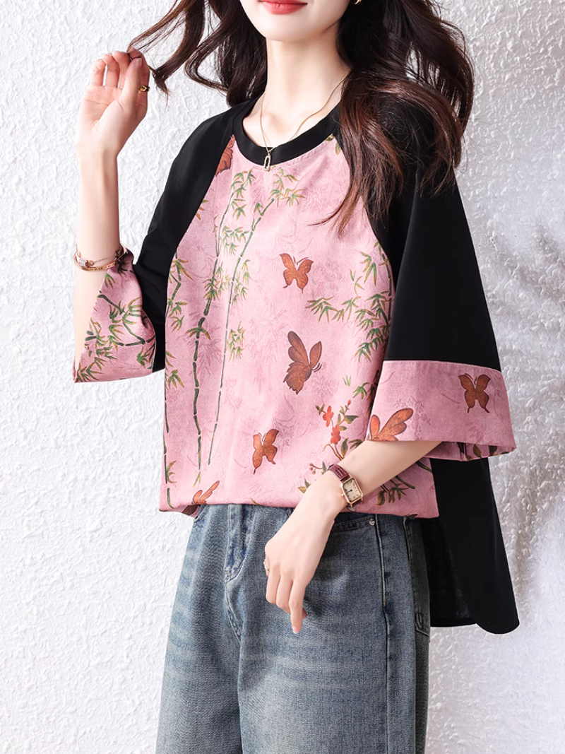 Stylish Women's Loose Western Floral Top | Eva Trends