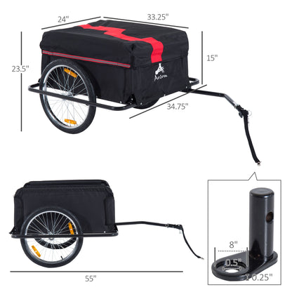 Bicycle Cargo Trailer | 88 lb Capacity, Removable Cover, Quick-Release 20" Wheels