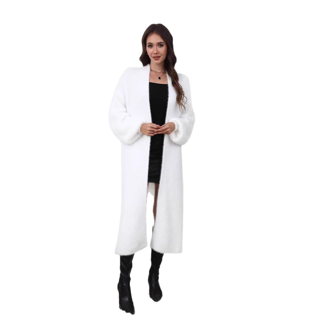 Women's Oversized Puff-Sleeve Open-Front Cardigan Coat – 7 Colors