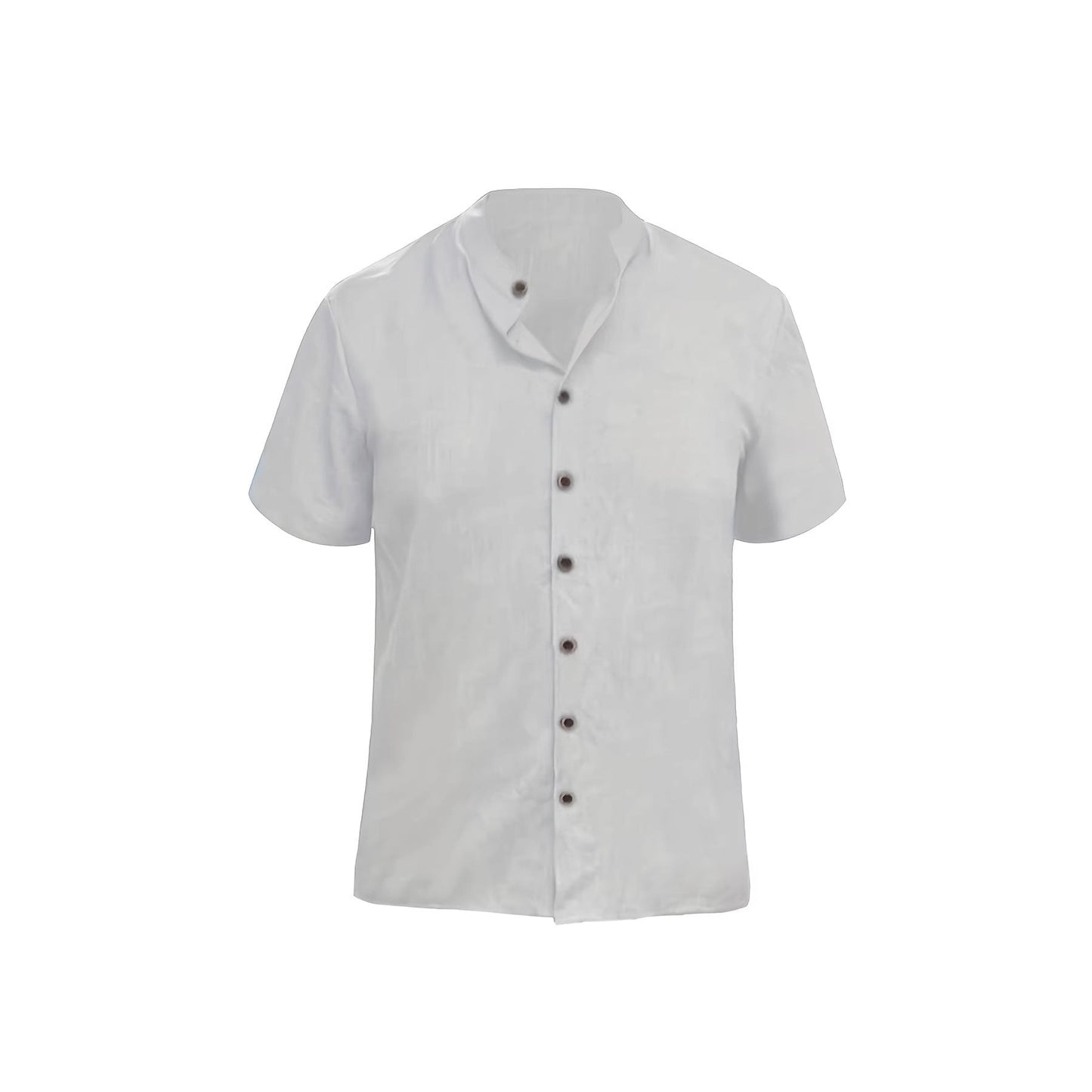 Men's Retro Button-Up Short-Sleeve Casual Shirt