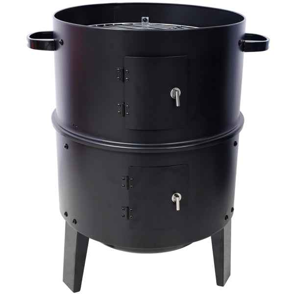 3-in-1 Vertical Charcoal Smoker | Portable Grill & Fire Pit for Camping & Backyard