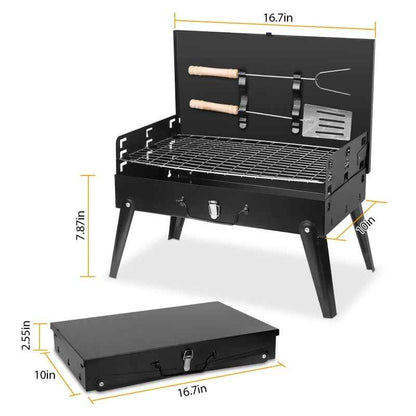 Portable Suitcase Charcoal BBQ Grill – Foldable Outdoor Grill