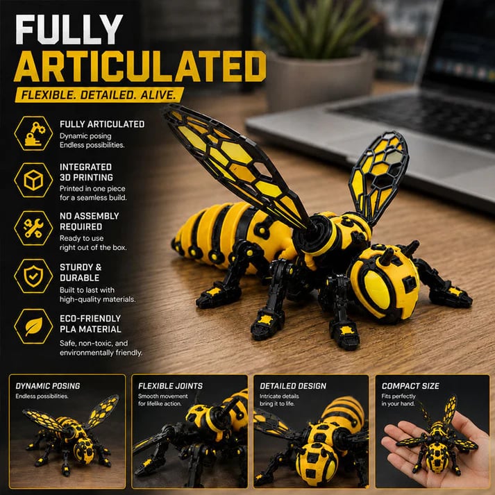 Cyber Mechanical Bee Figurine üêù