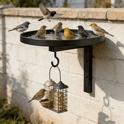üì¢üì¢40% OFF !!!‚è∞Wall-Mounted Metal Bird Bath ‚Äì Antique Bronze Finish üê¶üõÅüß±üè°