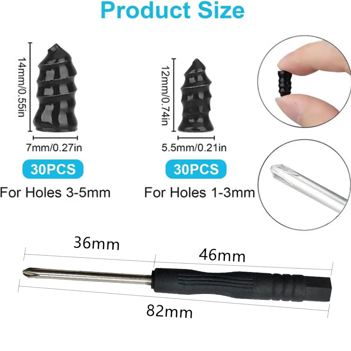 üî©60PCS Tire Repair Rubber Nails Kit with 2 Sizes