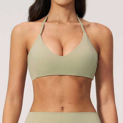Women's Halter Neck Backless Sports Bra – Active & Yoga Bra