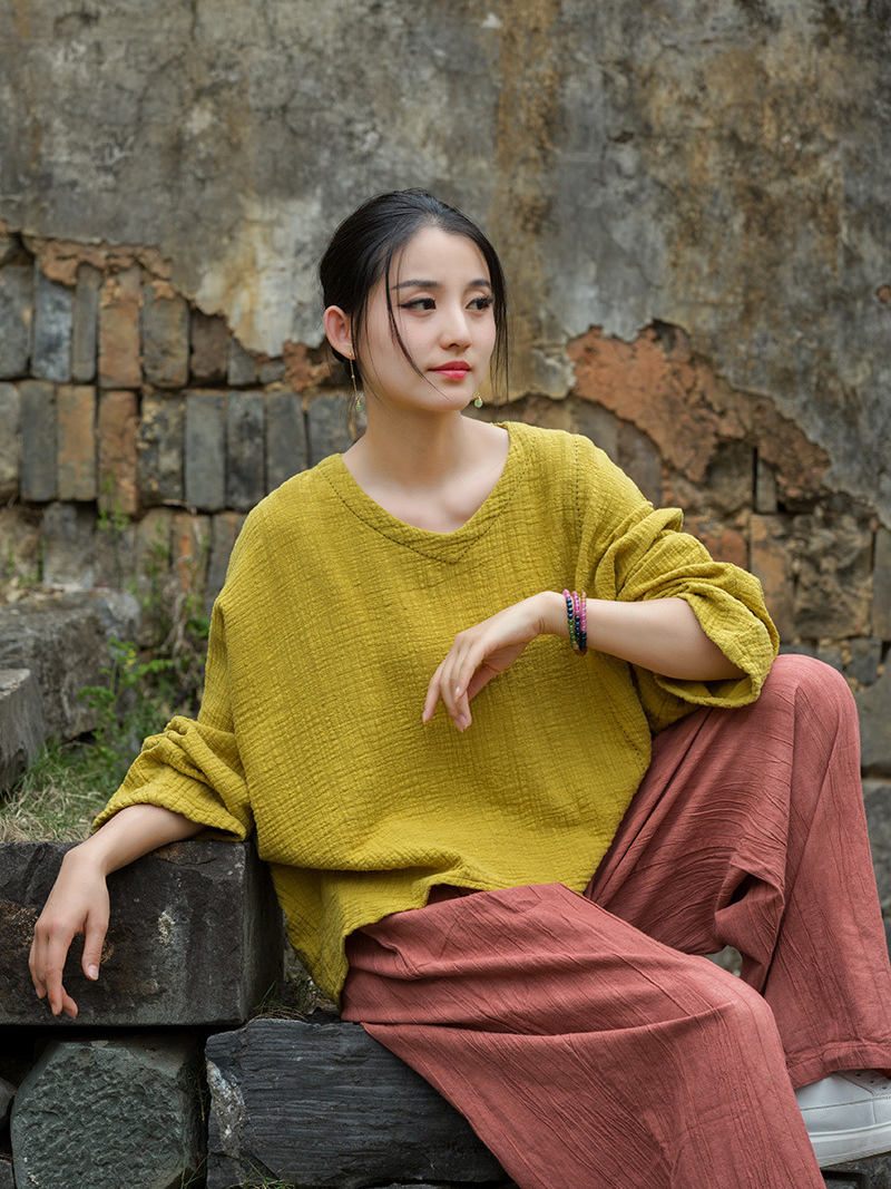 Stylish Women's Vintage Summer Loose Top | Eva Trens