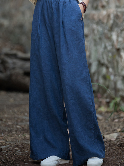 Women's Casual Summer Artistic Retro Wide-leg Loose Bottom