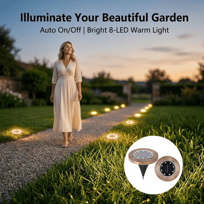 ‚òÄÔ∏è Solar Powered 8-LED Ground Lights | Outdoor Pathway Lighting