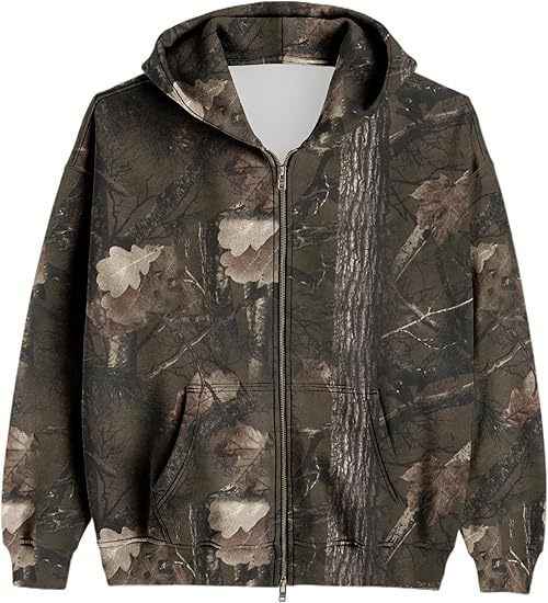 Unisex Printed Hooded Jacket – Casual Zip-Up Outerwear