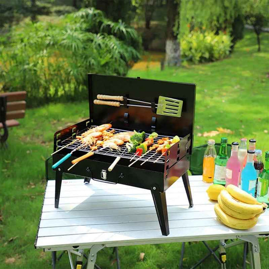 Portable Suitcase Charcoal BBQ Grill – Foldable Outdoor Grill