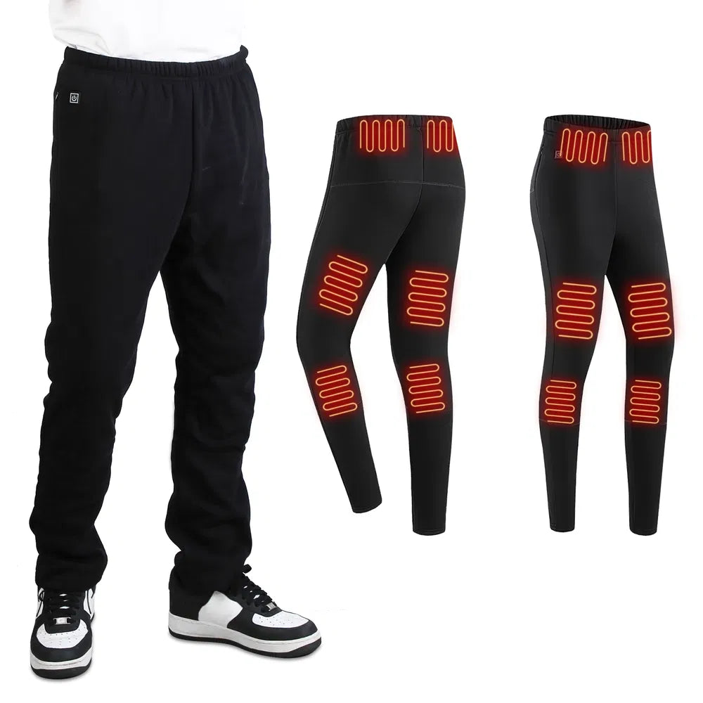 USB Heated Pants – 12 Heating Zones, 3 Heat Levels, Unisex, M–3XL