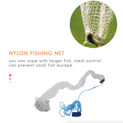 Fishing Cast Net – Strong Nylon Mesh, Easy Throw, 6FT Radius