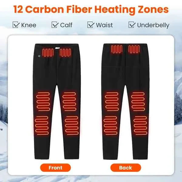 USB Heated Pants – 12 Heating Zones, 3 Heat Levels, Unisex, M–3XL