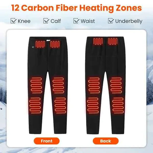 USB Heated Pants – 12 Heating Zones, 3 Heat Levels, Unisex, M–3XL