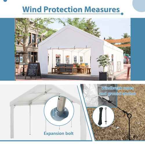 16x32 ft Heavy-Duty Party Tent | White Outdoor Canopy Gazebo with Removable Sidewalls