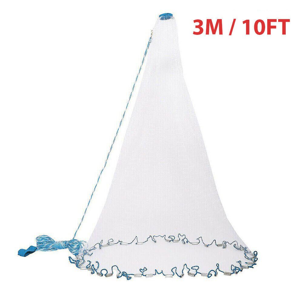 Fishing Cast Net – Strong Nylon Mesh, Easy Throw, 6FT Radius
