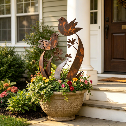 ü¶ãü¶ã2026 Mother's Day Gifts 50% Off--üíñüéÅBird & Wildflower Metal Garden Stake