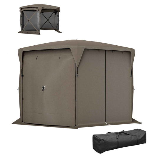 11x11ft Pop-Up Gazebo Screen Tent – UPF30+, Roll-Up Panels, 10-12 Person