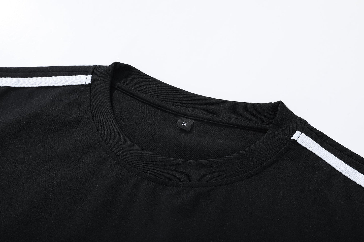 Men's Black & White Contrast Raglan Short-Sleeve T-Shirt