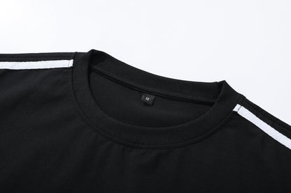 Men's Black & White Contrast Raglan Short-Sleeve T-Shirt