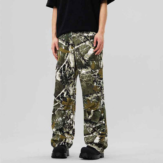 Men's American Camouflage Cargo Pants – High-Waist Cotton Trousers