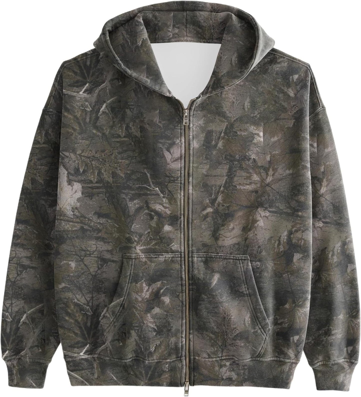 Unisex Printed Hooded Jacket – Casual Zip-Up Outerwear