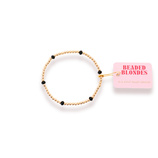 Black Poppi Bracelet: Extended 7.25 inch