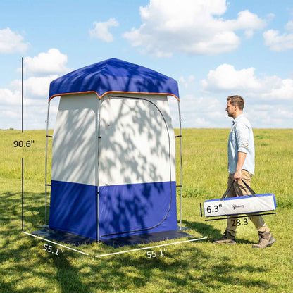 Camping Shower Tent with Solar Shower Bag – Privacy Shelter, Removable Floor